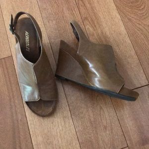 Brown sling back sandals